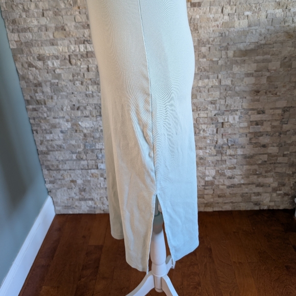 A New Day Mint Midi Ribbed T Shirt Dress Slit Crewneck Small Sea Foam Green - Picture 9 of 9